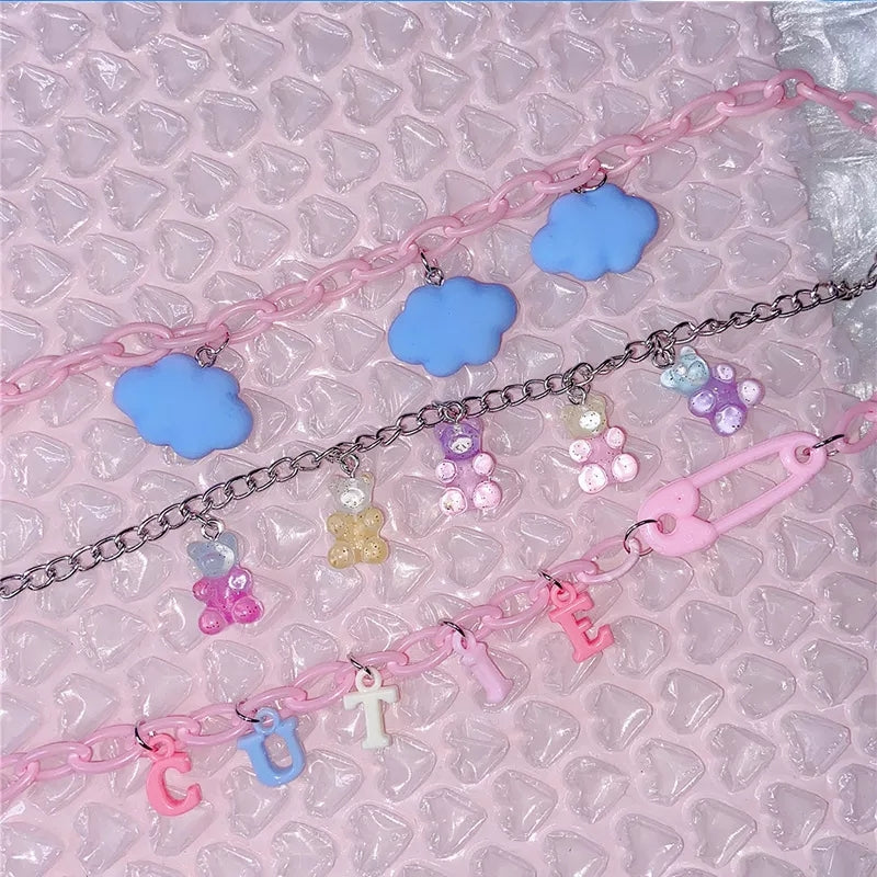 Gummy Bear Cloud Multi chain Necklace
