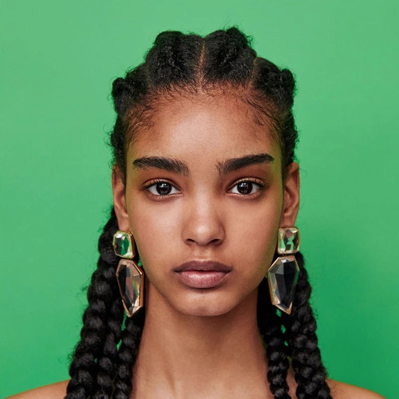 Geometric Clear Chunky Earrings