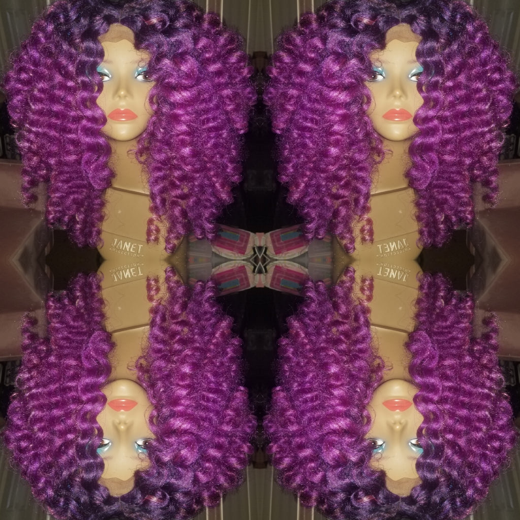 18inch Glueless Purple Mix Wig