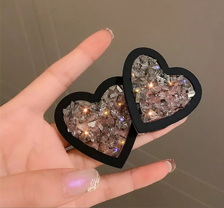 Heart Shattered Glass Earrings