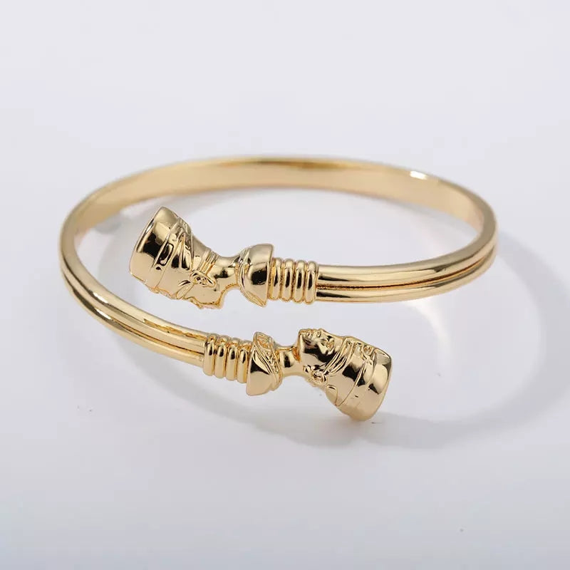 Gold Tone Nefertari Bangle Bracelet