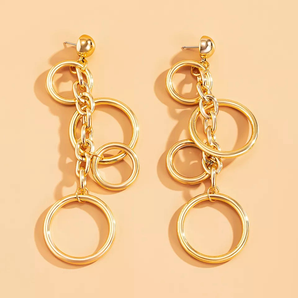 Circle Link Dangle Earrings