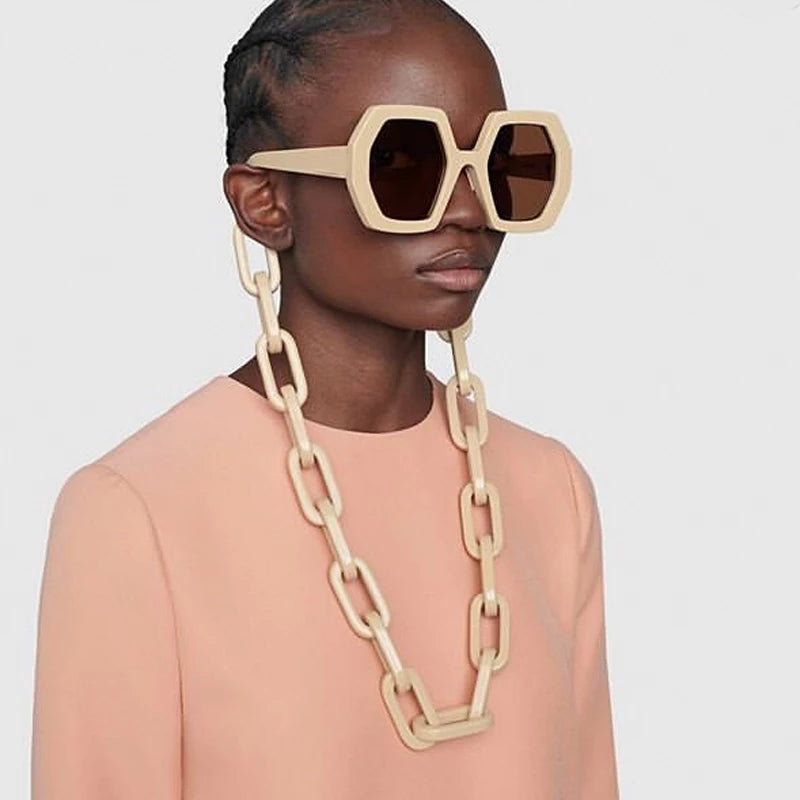 Tan unique chain Sunglasses