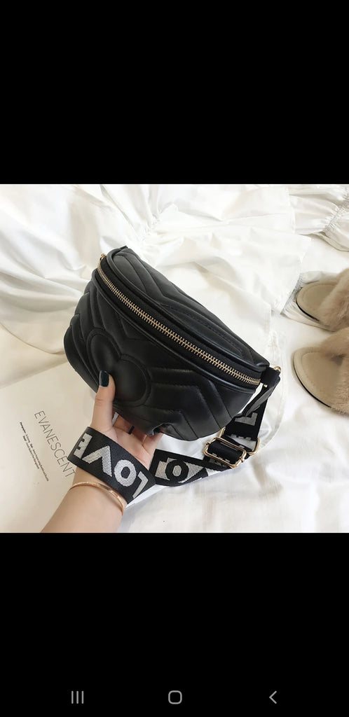 Black Heart Fanny Pack