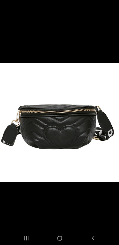 Black Heart Fanny Pack