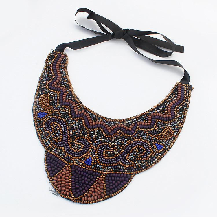 Copper and Blue Beaded Statement Necklace