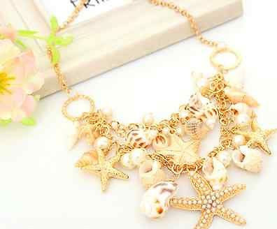 Shell with Pearls Necklace