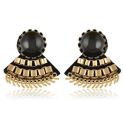 Chunky Vintage Style Fan Earrings