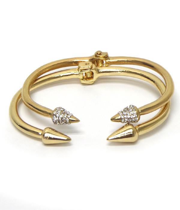Crystal Spike Tip Double Bracelet