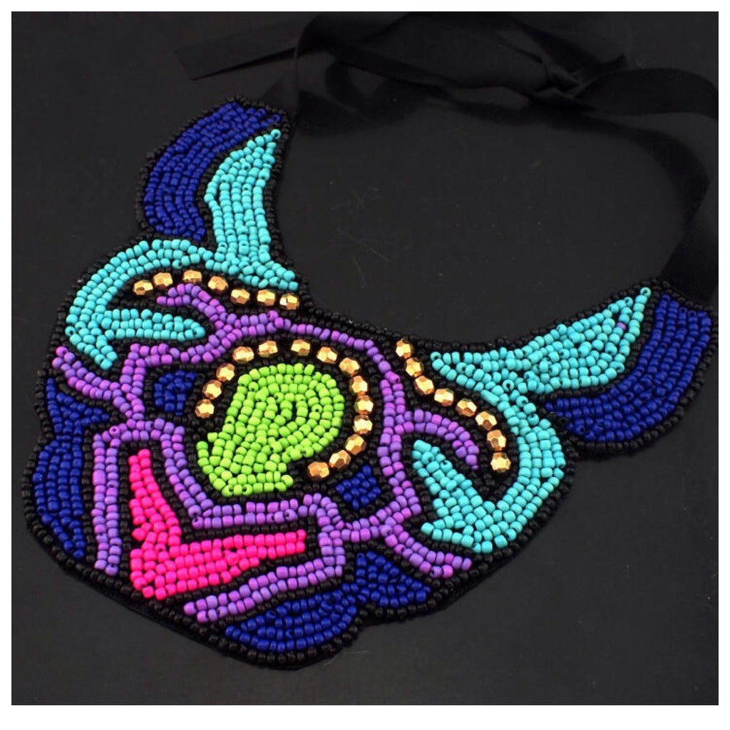 Neon Beaded Tribal Necklaces