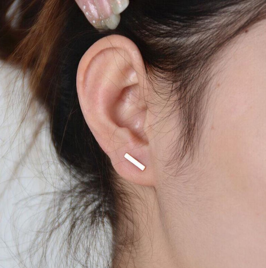 Small Bar Stud Earrings