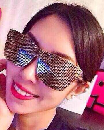 Gold Metal Mask Black Sunglasses