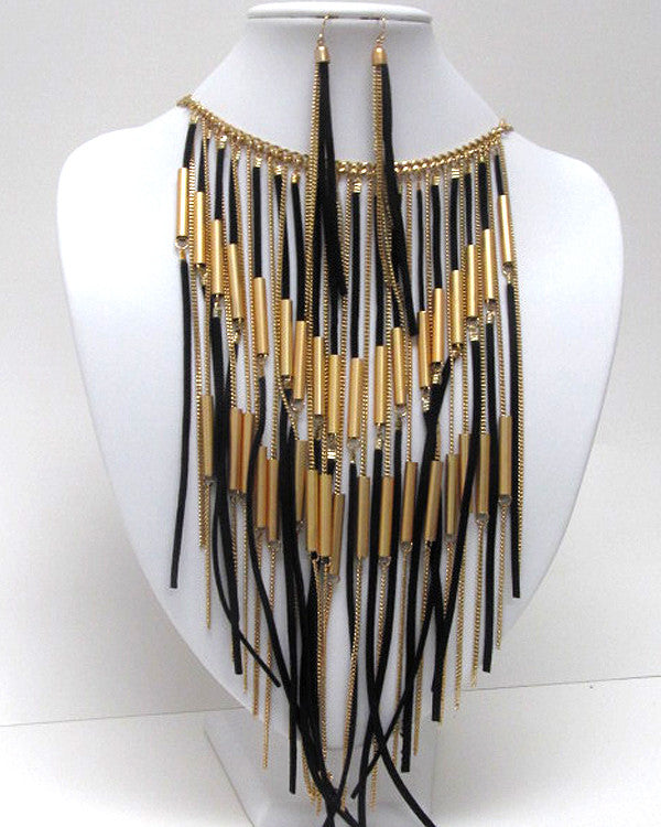 Mixed Tassell Necklace Set