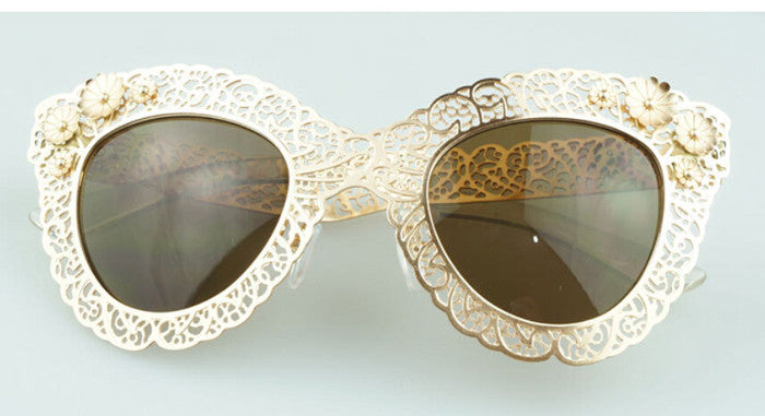 Unique Gold Lace Sunglasses