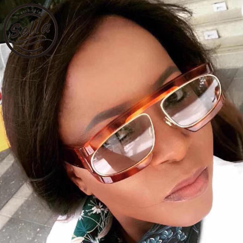 Brown Clear Oversized Sunglasses