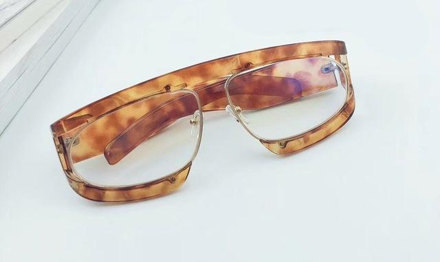 Brown Clear Oversized Sunglasses