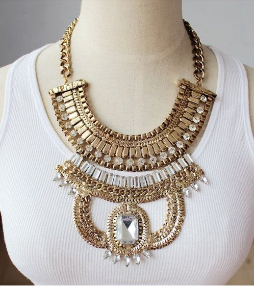 Unique Jewel Pendant Statement Necklace