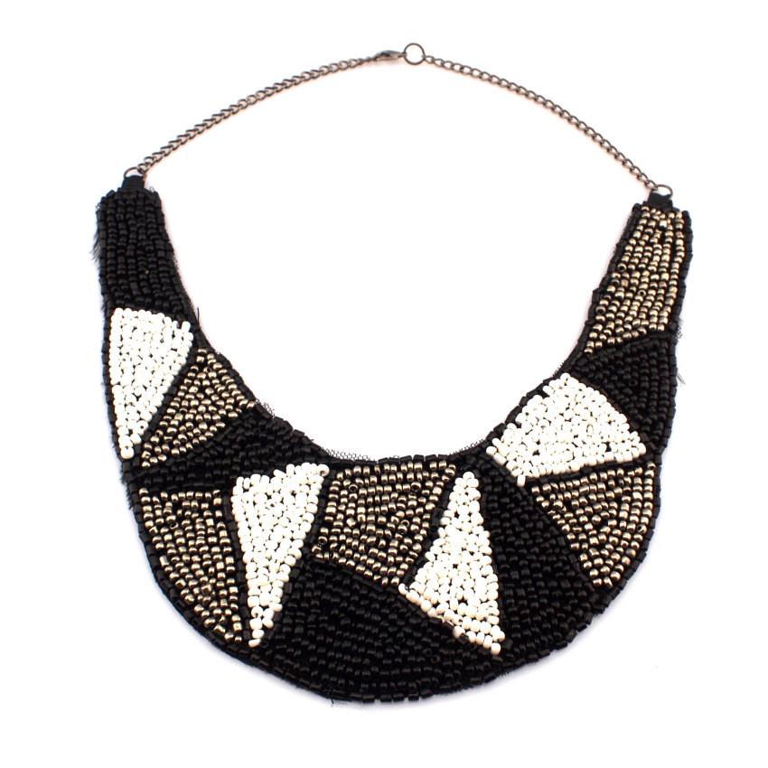Black White and Grey Beaded Necklace