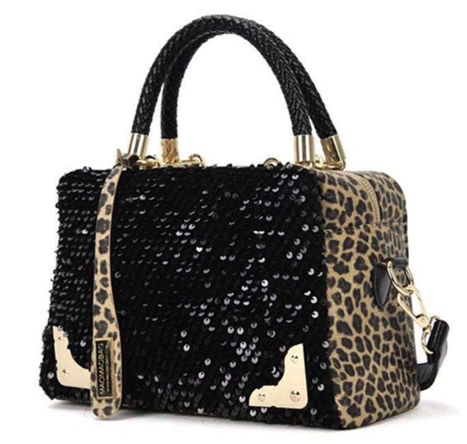 Leopard Sequins Handbag