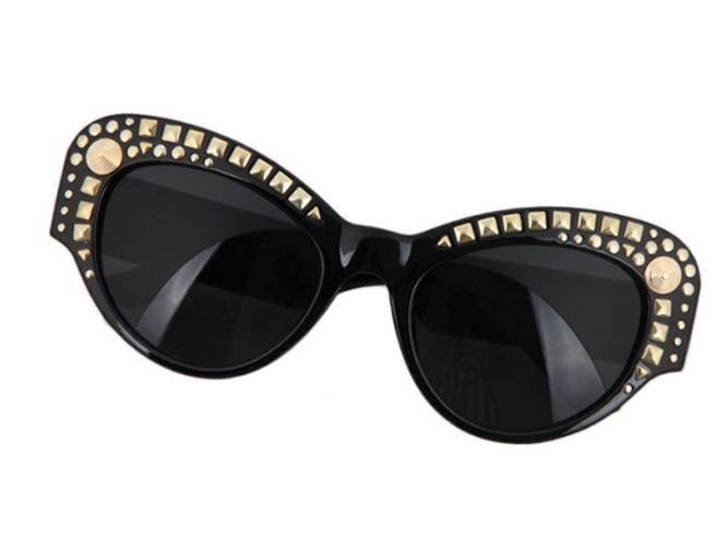 Gold Studded Black Sunglasses