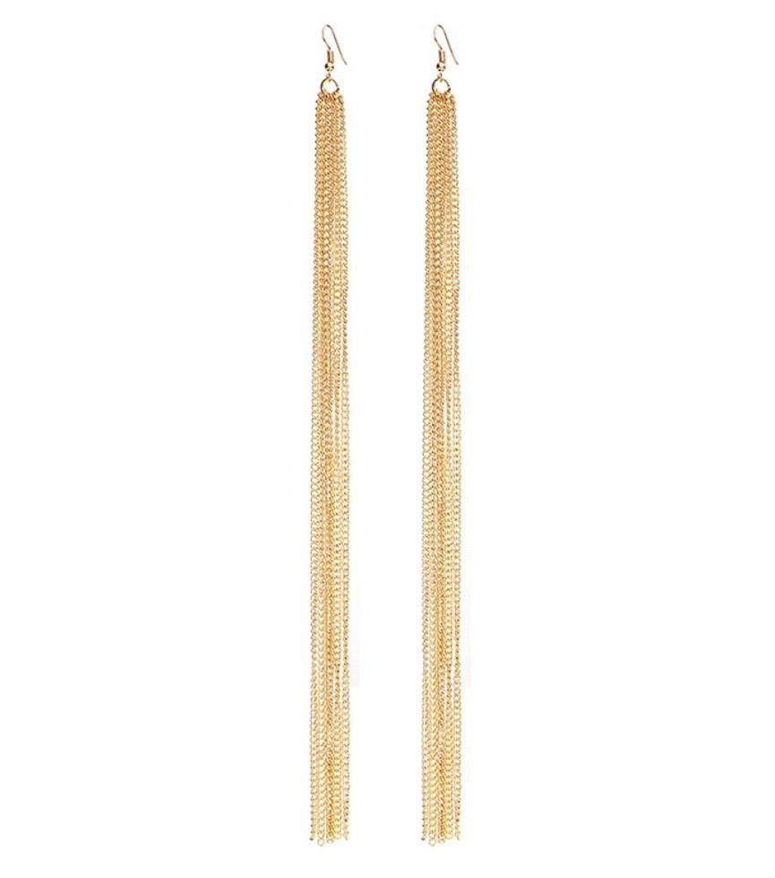 Gold Long Tassell Earrings