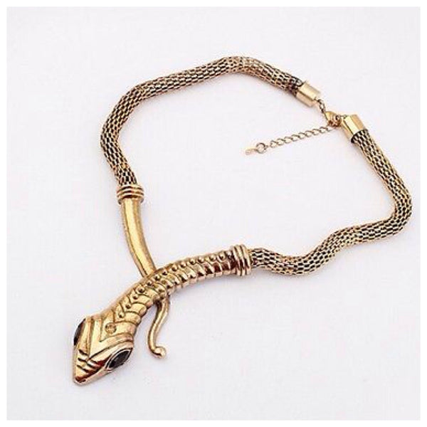 Leather Gold Drop Snake Necklace – The Fashion Lounge
