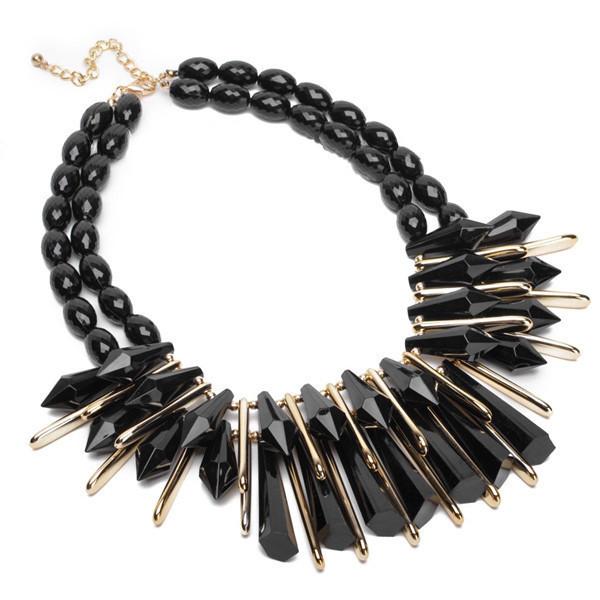 Black and Gold Statement Necklace