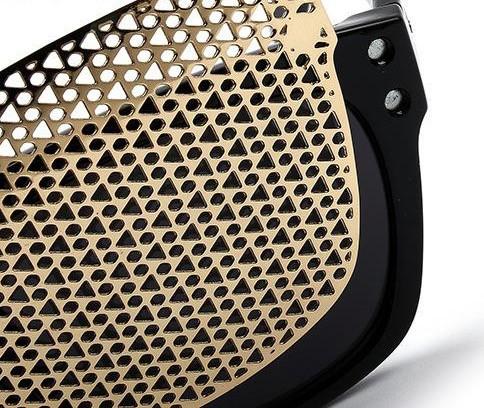 Gold Metal Mask Black Sunglasses