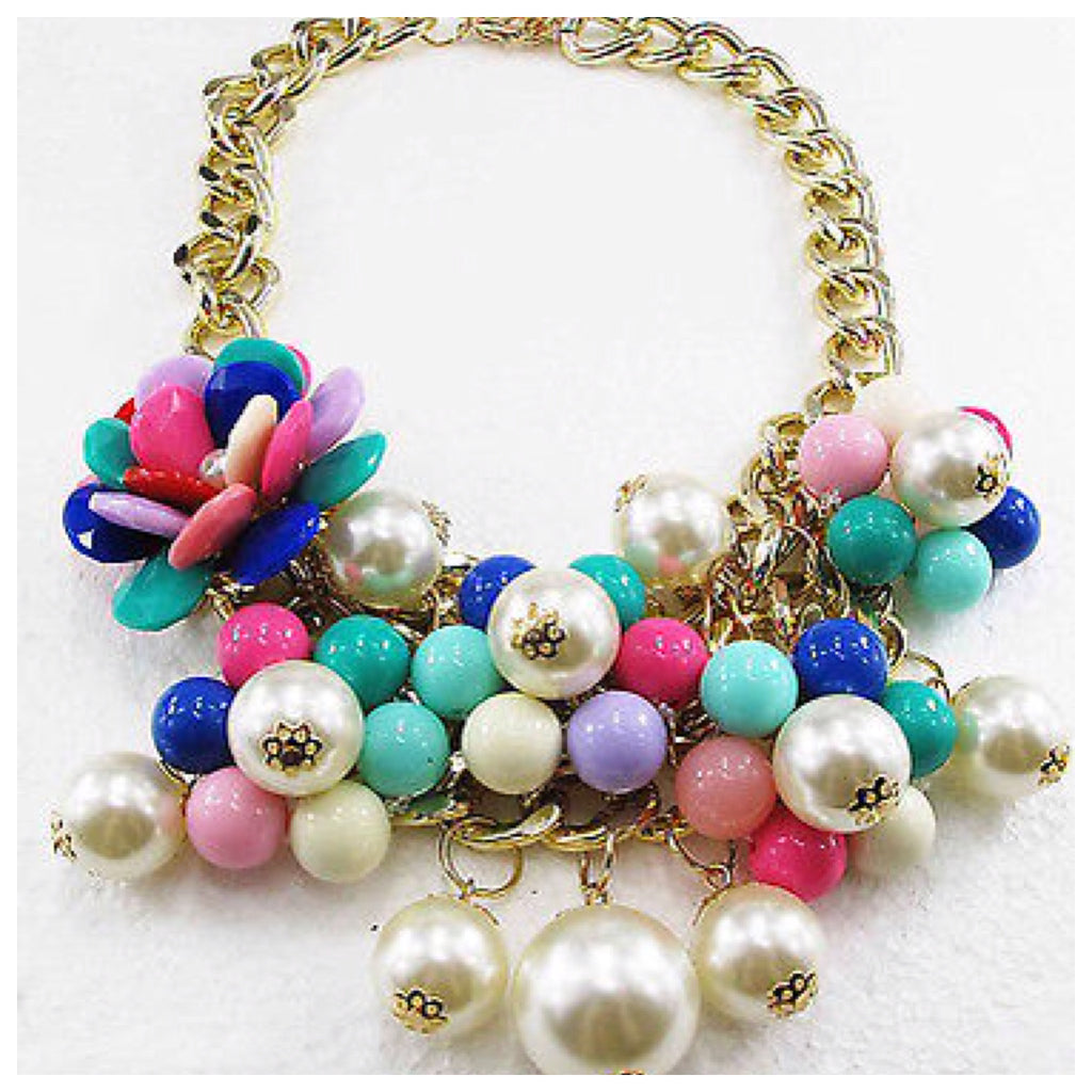 Multicolor Flower Bubble Necklace