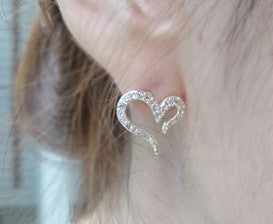 Rhinestone Heart Earrings