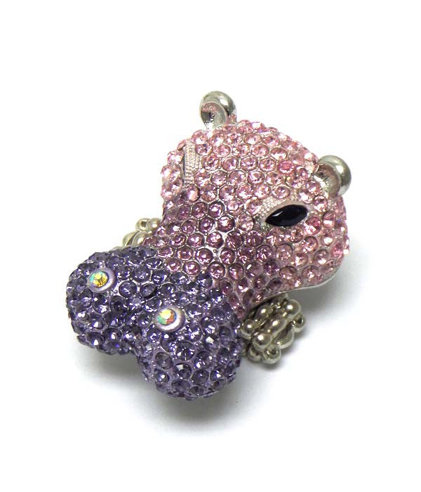 Large Hippo Multicolor Bling Ring