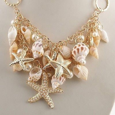 Shell with Pearls Necklace