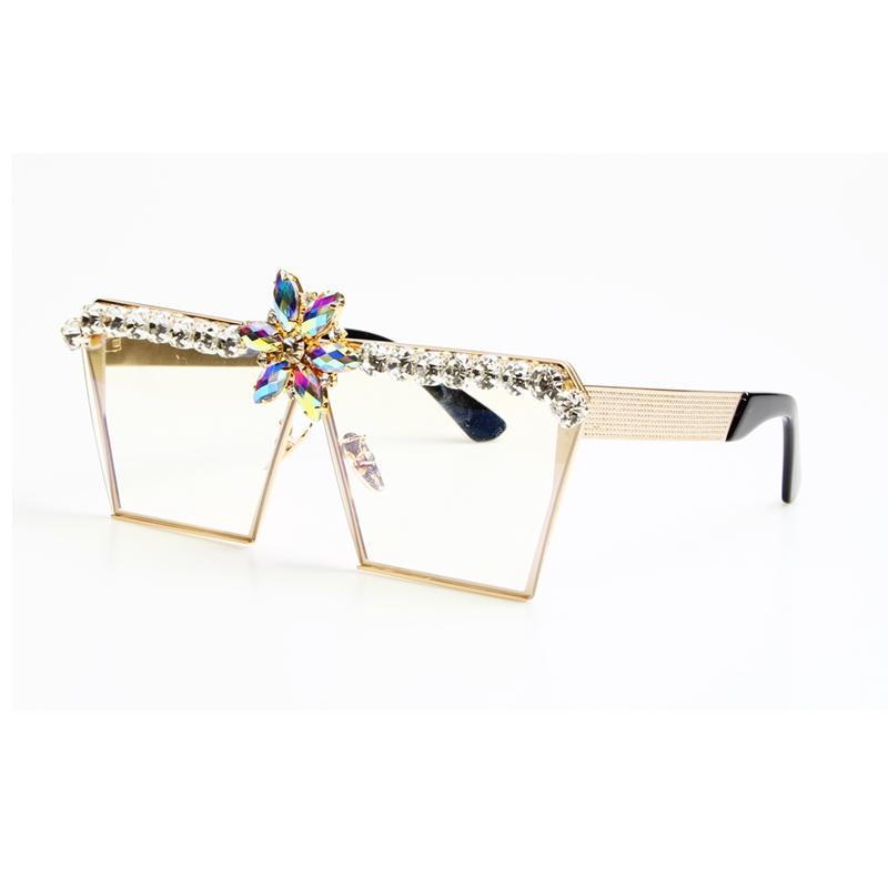 Rhinestone Clear Oversized Sunglasses