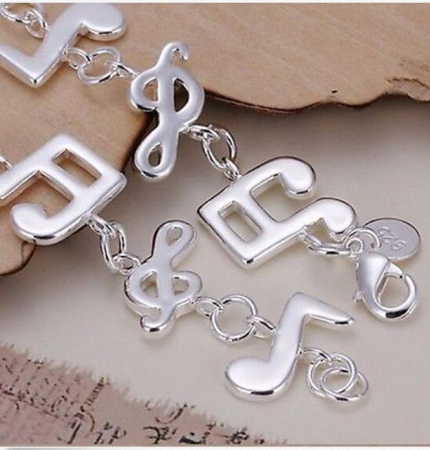 925 Silver Plated Music bracelet