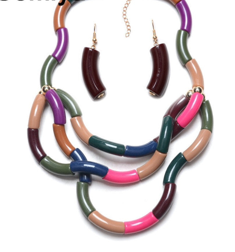 Unique Multicolor Necklace Set