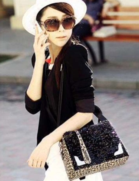 Leopard Sequins Handbag