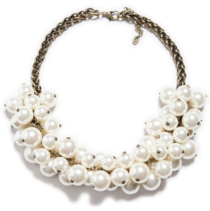 Pearl Dark Chain Statement Necklace