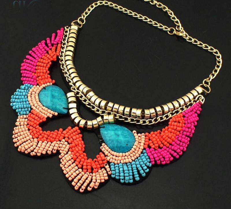 Geometric Beaded Multicolor Necklace