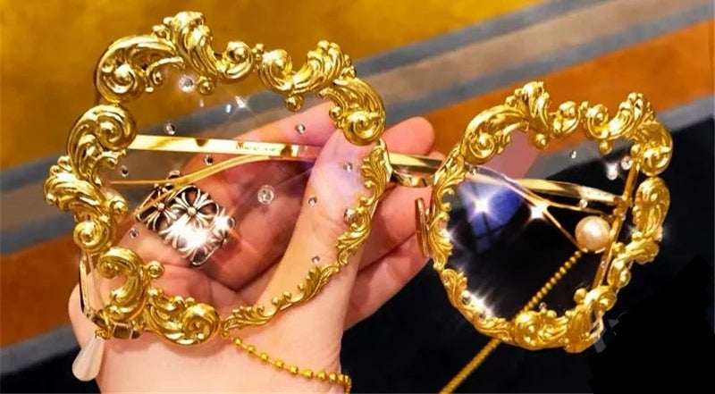 Gold Accent Clear Glasses