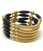 5 layer Black and Gold Stretch Bracelet