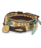 Leatherette Bluegreen accented Bracelet