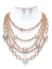 Multilayer Pearl Statement Necklace Set