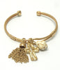 Cross Tassel Stone Cuff Bracelet