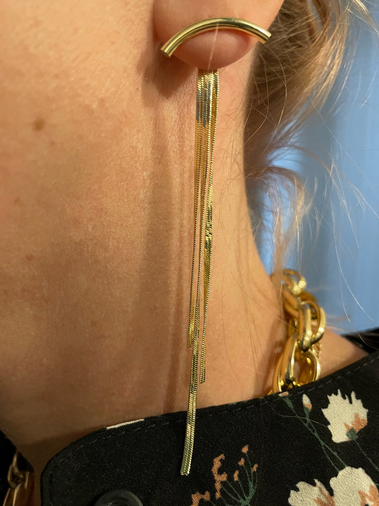 Gold Tone Tassel Earrings