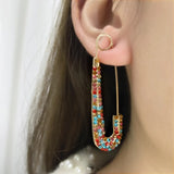 Unique Safety Pin Bling Earrings