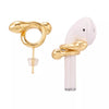 Gold Tone Unique Ear Bud Holder Earrings