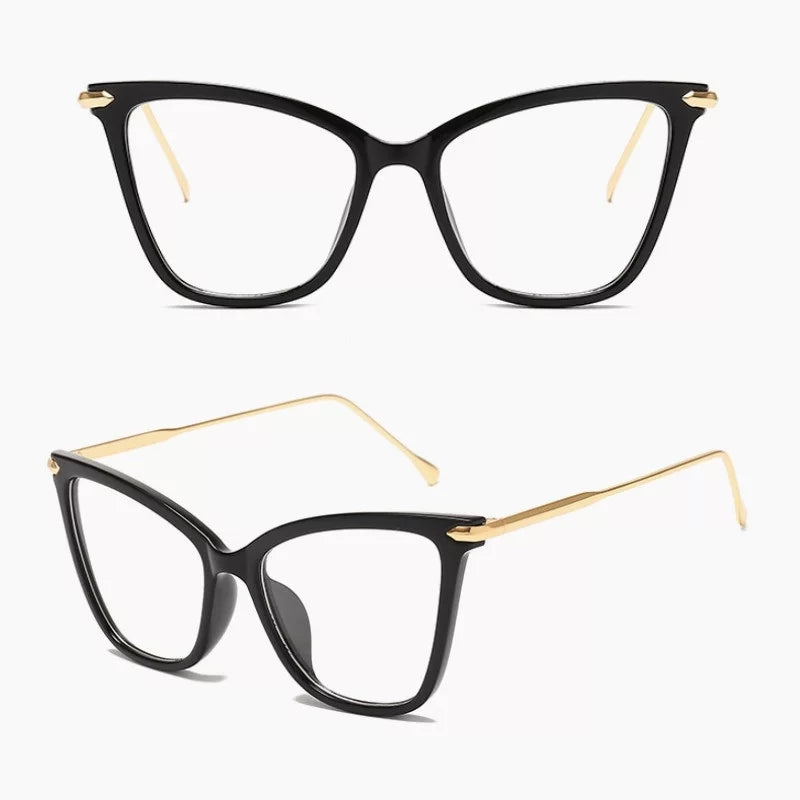 Black and Gold Clear Glasses