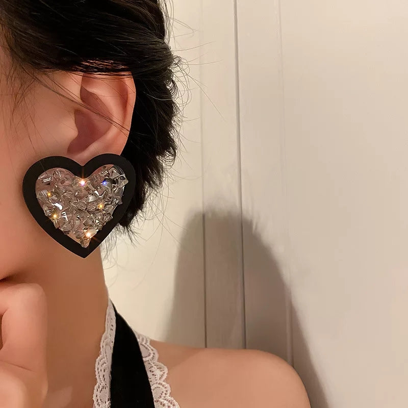 Heart Shattered Glass Earrings