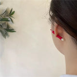 Red Pencil Double Sided Earrings