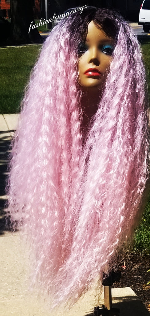 Pink 28inch Handmade Wig